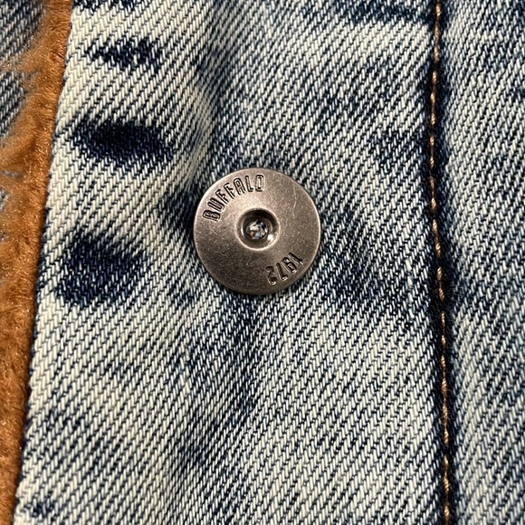 NEW Buffalo David Bitton Blue Mens Acid Wash Sherpa Denim Jacket - Large - Picture 6 of 13